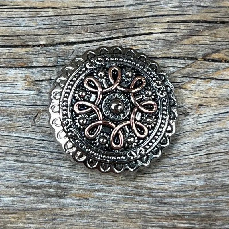 Antique Silver Flower And Loops Concho 1.5" W235l 1
