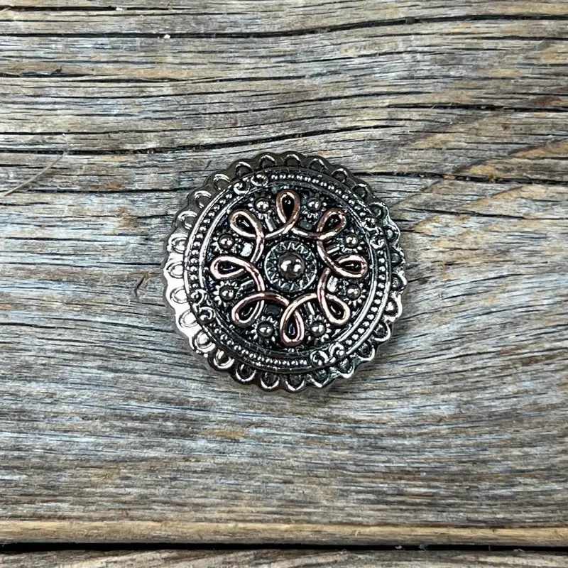 Antique Silver Flower And Loops Concho 1" W235s 1