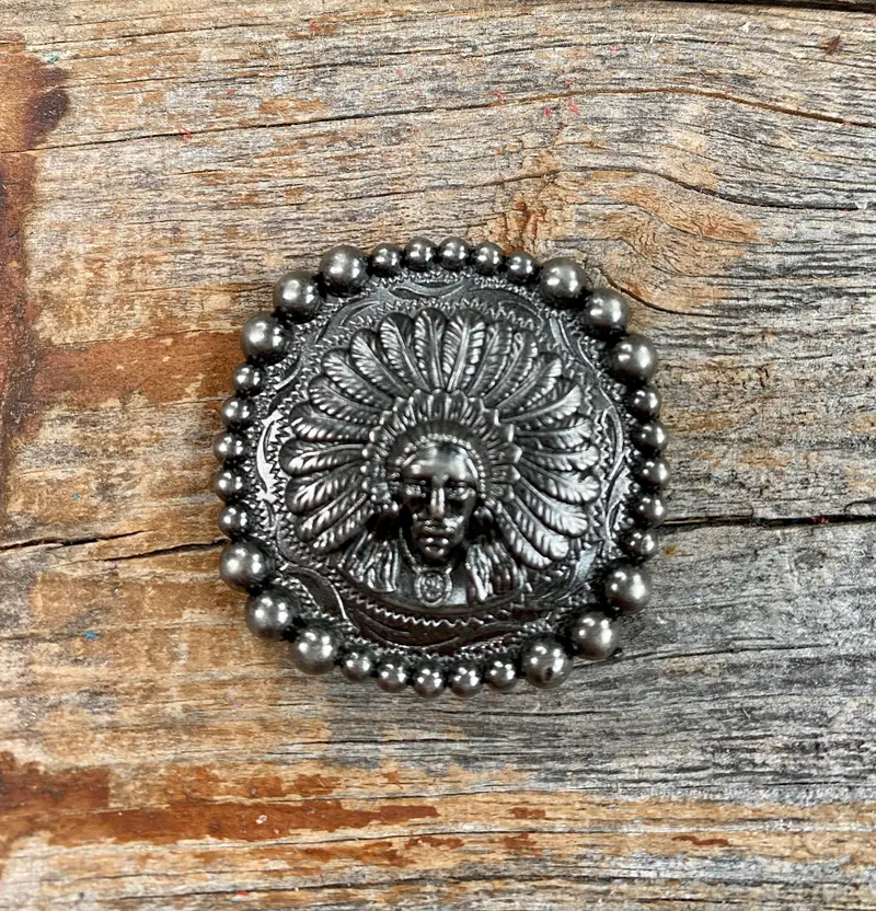 Antique Silver Native American Concho 1.5" W161al 1