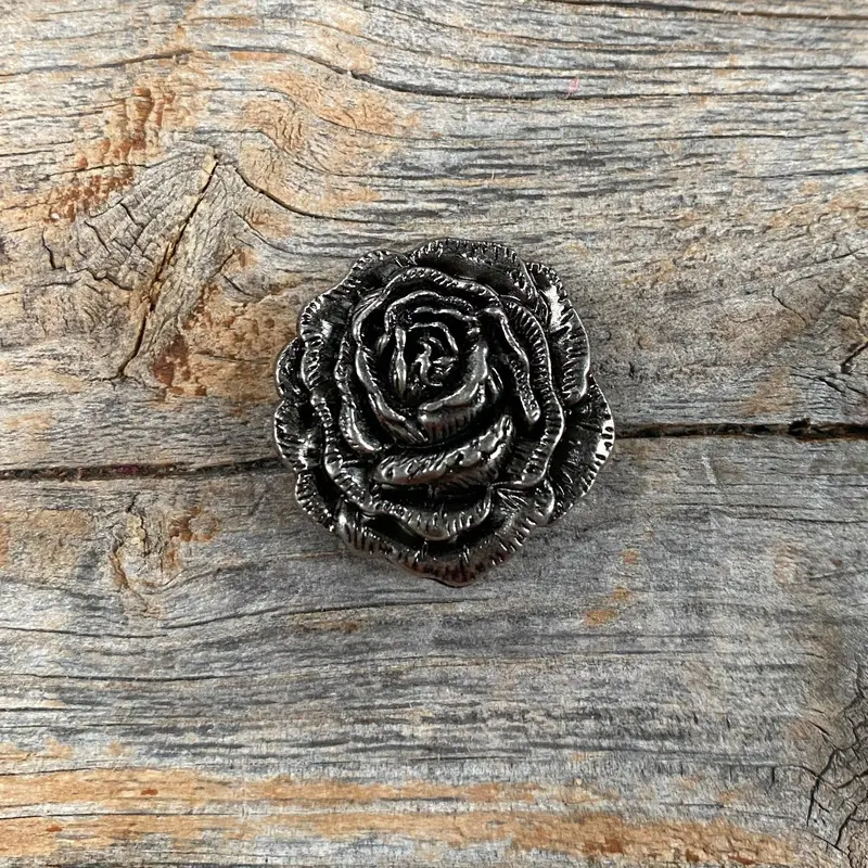 Antique Silver Rose Concho 1.5"  W108al 1