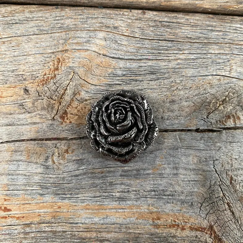 Antique Silver Rose Concho 1"  W108as 1
