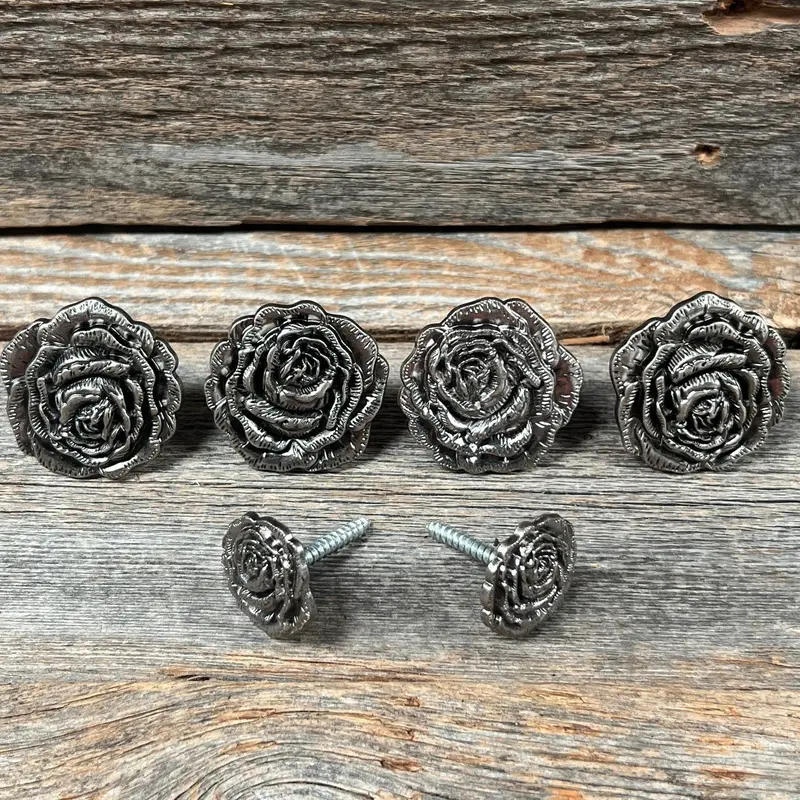 Antique Silver Rose Saddle Set Ssw108 1