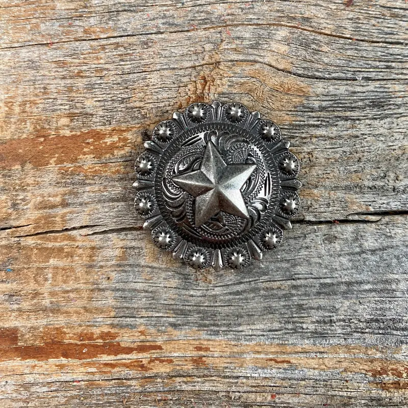 Antique Silver Star Western Concho W174 2