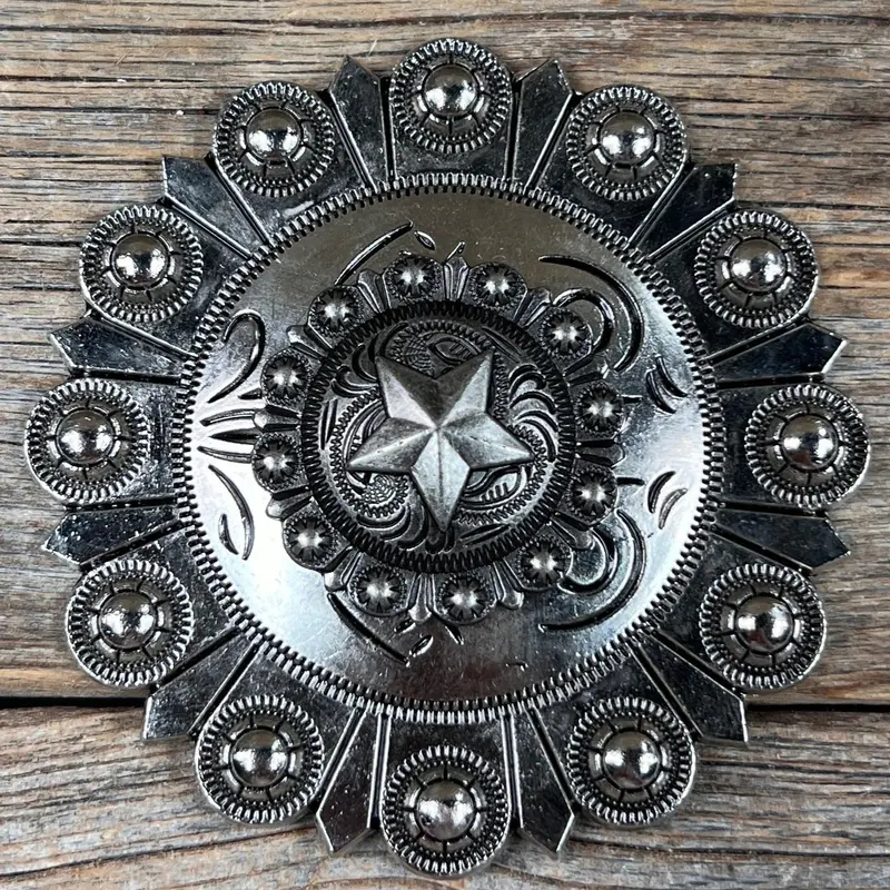 Antique Silver Star Western Concho W174 3