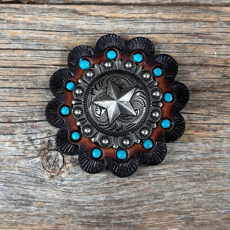 Antique Silver Star Western Concho W174 5