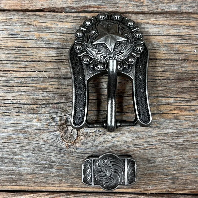 Antique Silver Star Western Concho W174 6