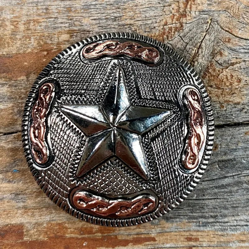 Antique Silver Texas Star Concho 1.5" W187l 1