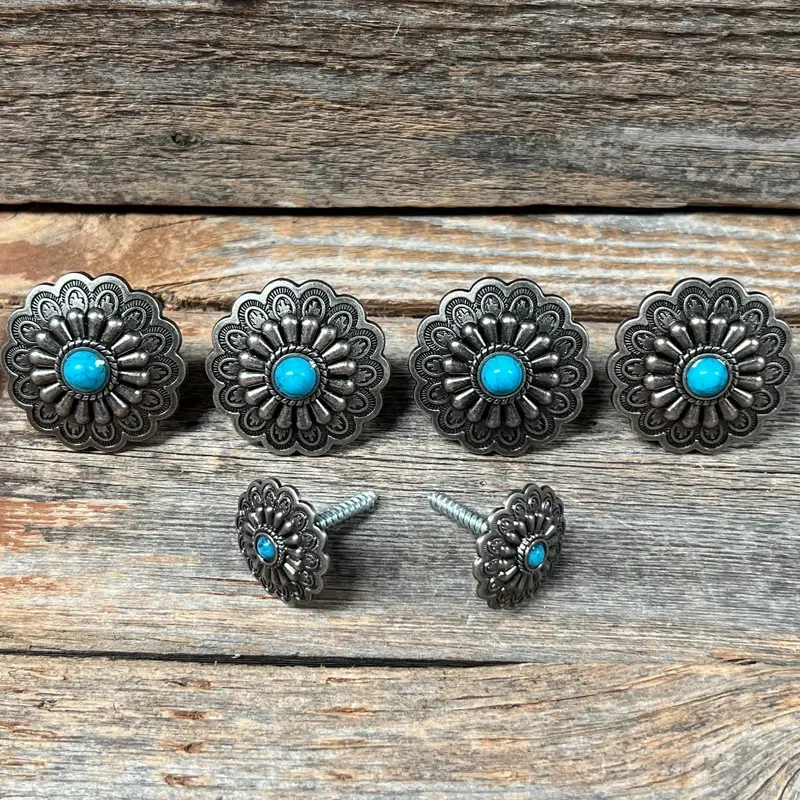 Antique Silver Turquoise Saddle Set Ssw203 1