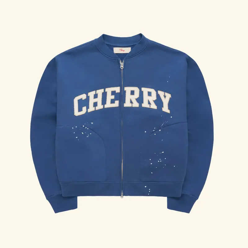 Applique Zip Up Crew (Vintage Blue) 1