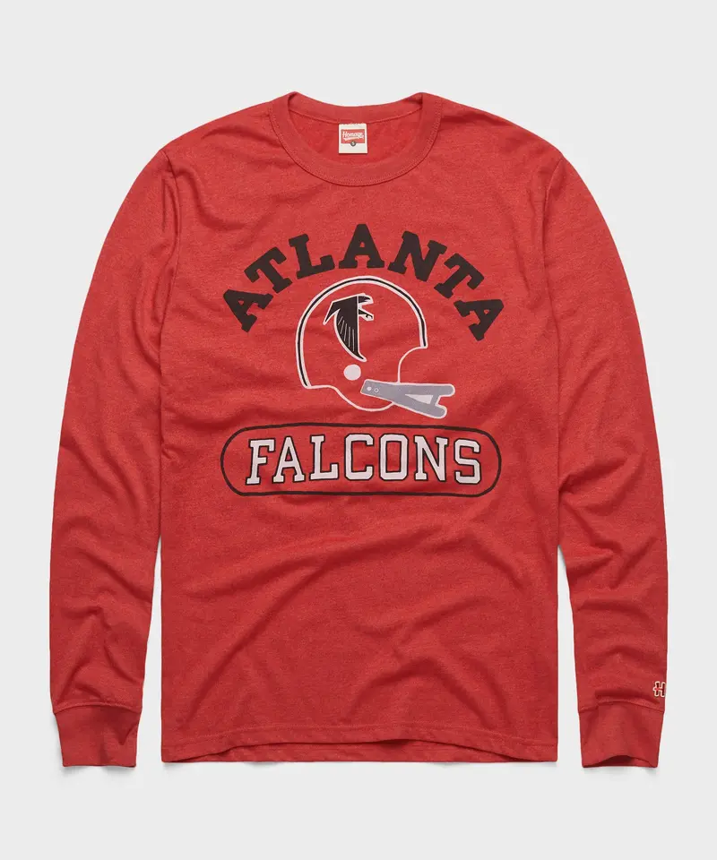 Atlanta Falcons Throwback Helmet Long Sleeve Tee 1