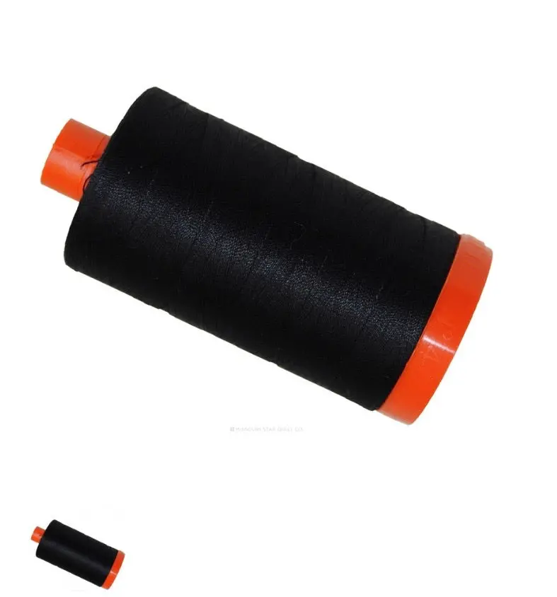Aurifil 50 Wt.  Cotton Mako 100% Cotton Large Spool Black 1