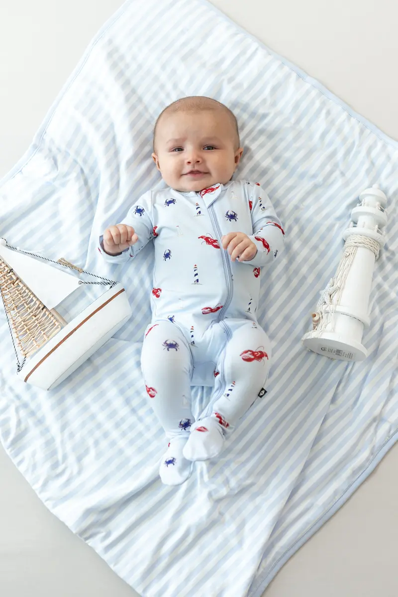 Baby Blanket In Small Mist Stripe 1.0 1