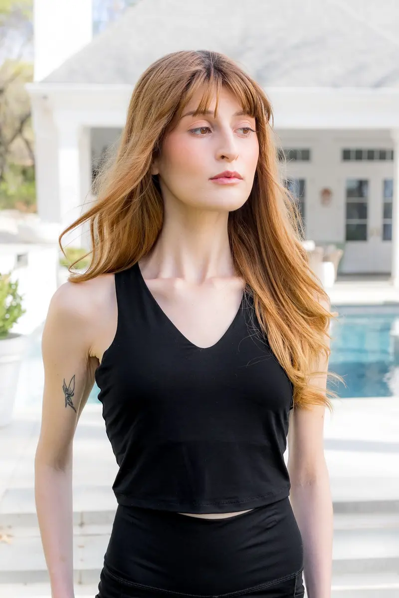 Bamboo Flex Bra Tank In Midnight 1