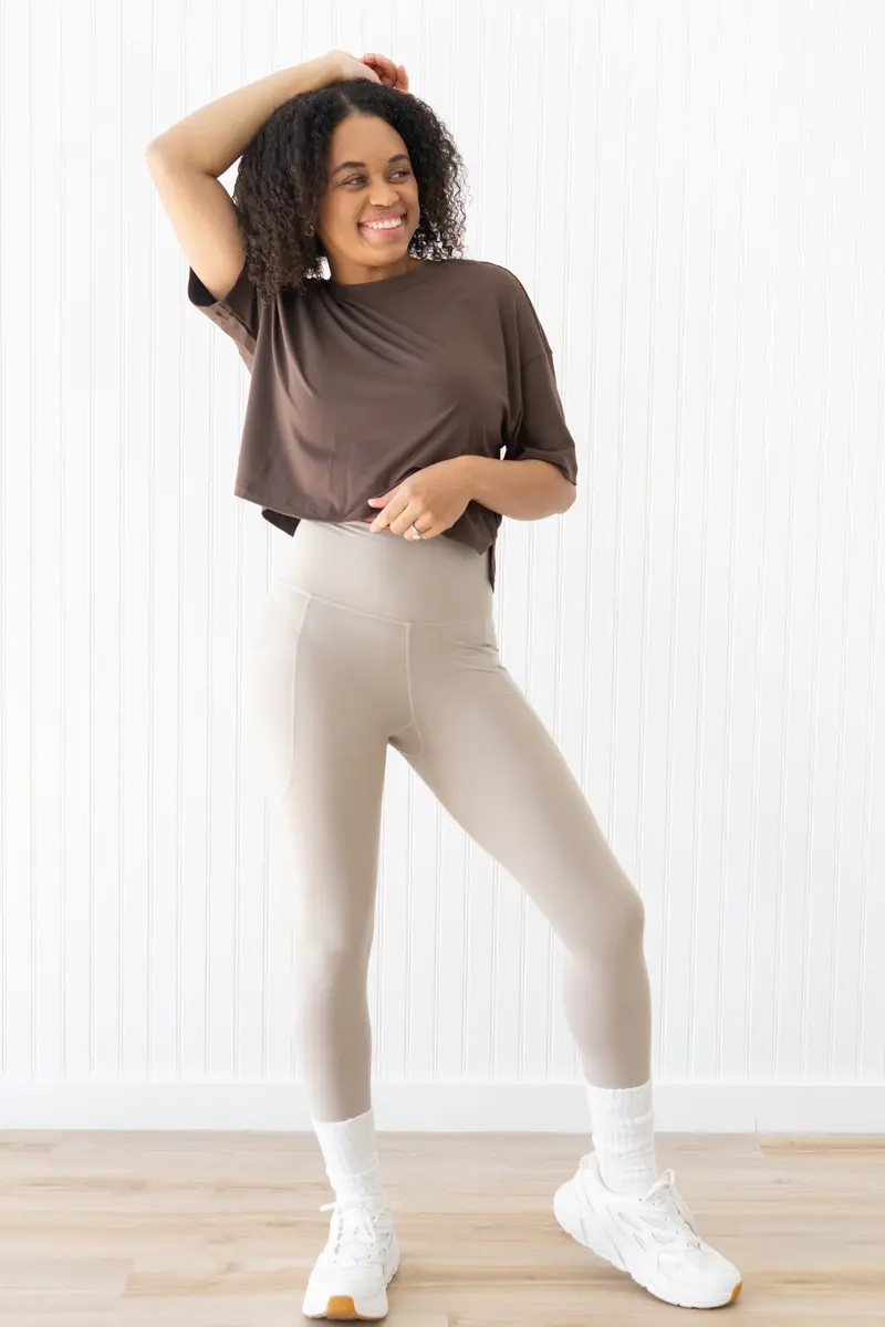 Bamboo Flex Women’S Leggings In Bisque 1