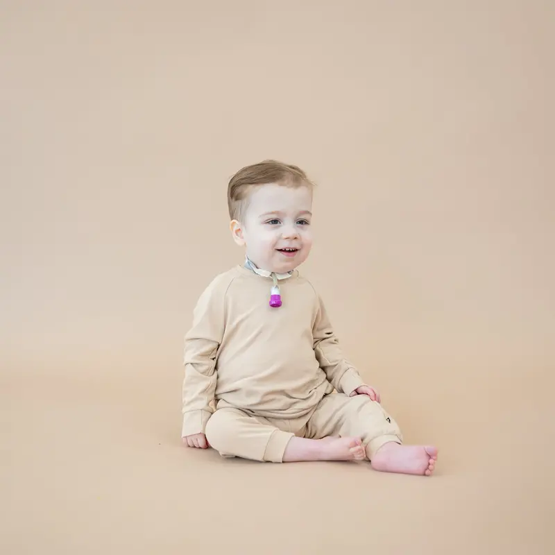 Bamboo Jersey Jogger Set In Bisque 1