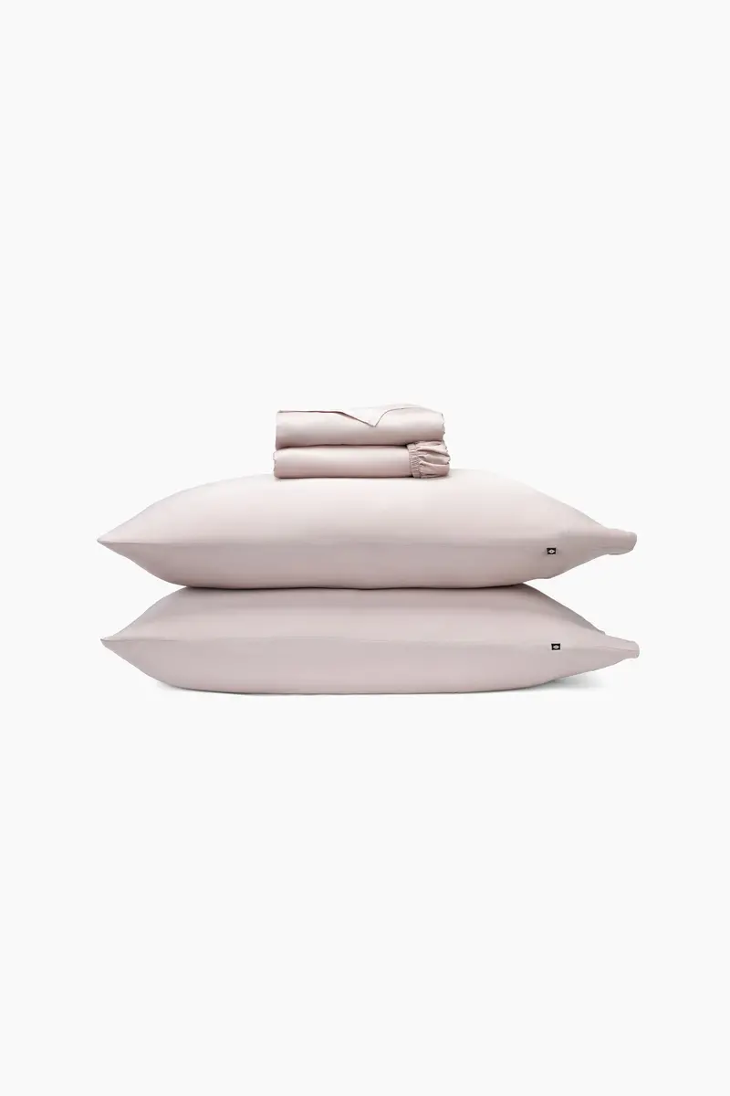 Bamboo Sateen Sheet Set In Rose Quartz 1