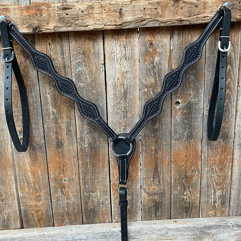 Basketweave Scalloped Black Breastcollar 1