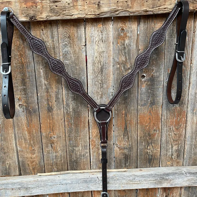 Basketweave Scalloped Dark Oil Breastcollar 1