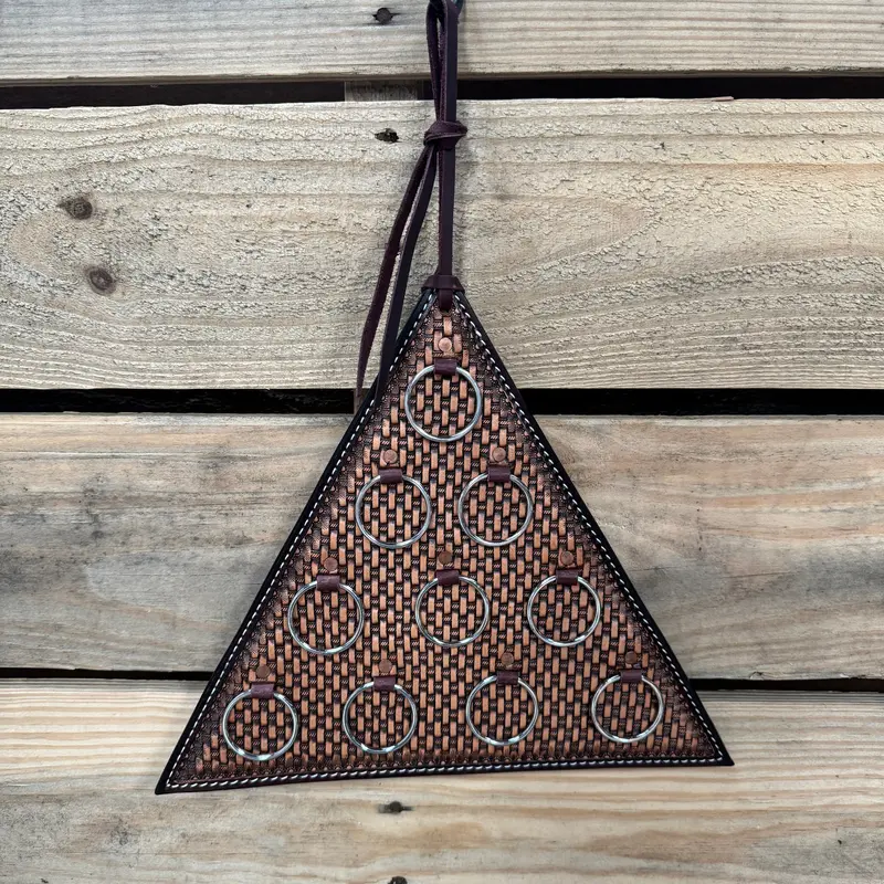 Basketweave Triangle Leather Wild Rag Hanger #Wrhbw 1
