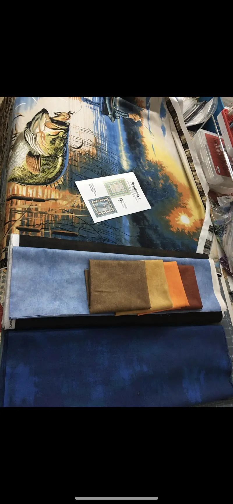 Bass Panel Kit (Kit Includes Pattern, Fabric, & Project Bag) 61.5 X 67.5 1