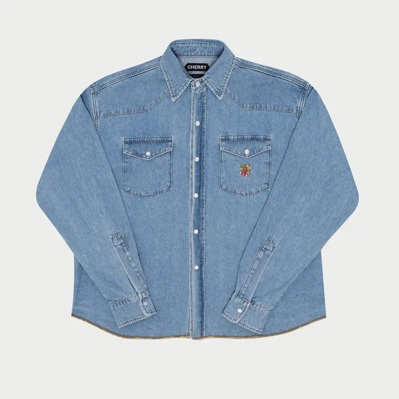 Big Western Shirt (Washed Blue) 1