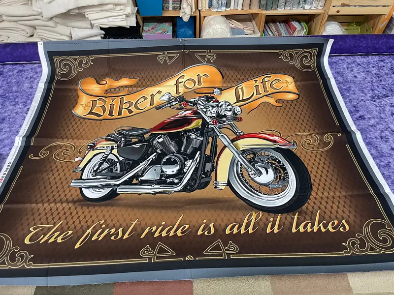 Biker For Life Panel  With  24" Of Flames 1