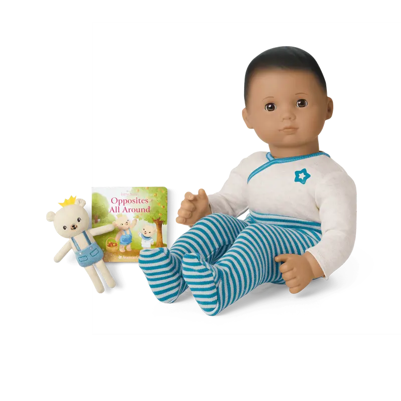 Bitty Baby® Doll #5 In Soft Blue + Bear Friend & Board Book 1