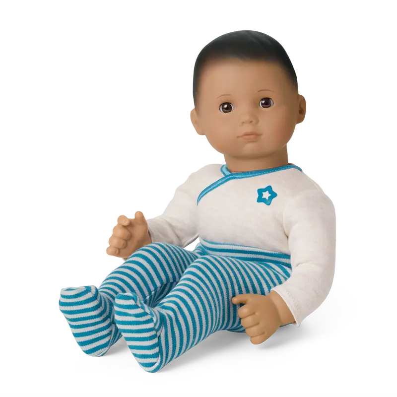Bitty Baby® Doll #5 With Dark Brown Hair In Soft Blue 1