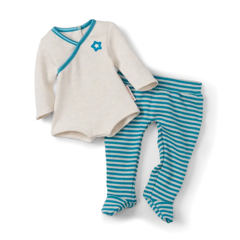 Bitty Baby® Doll #5 With Dark Brown Hair In Soft Blue 2