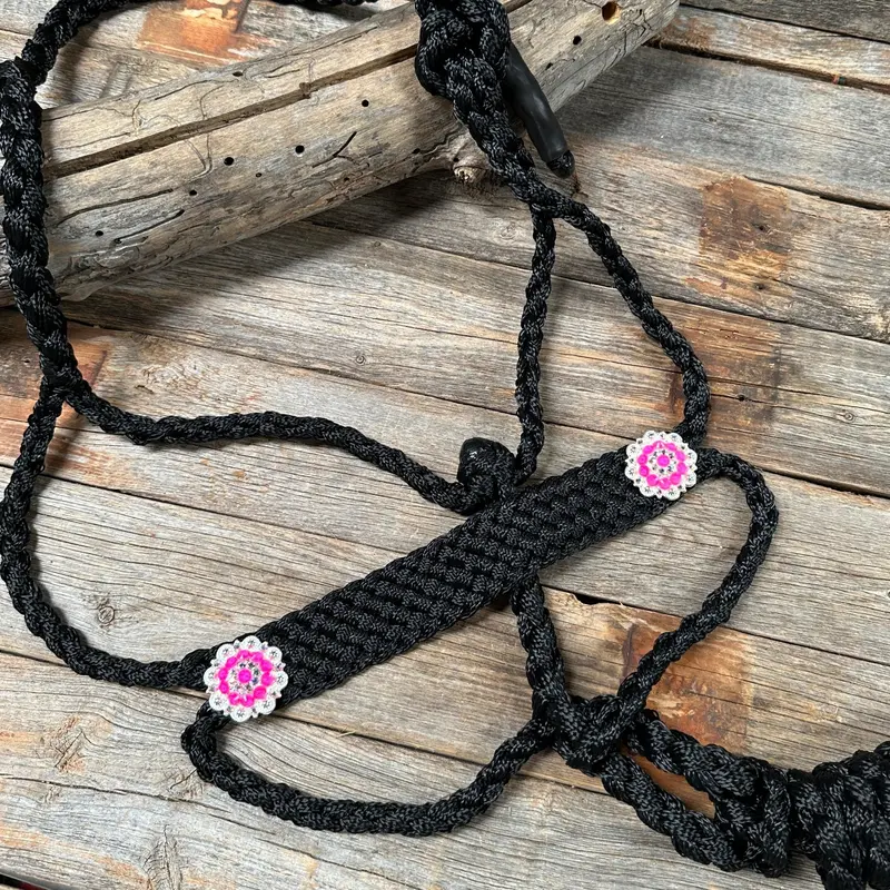Black And Neon Pink Mule Tape Halter -  #Mt120 1