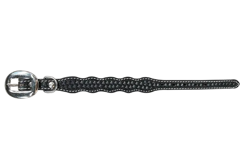 Black Basketweave Dog Collar 10" 1