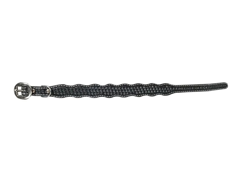 Black Basketweave Dog Collar 14" 1