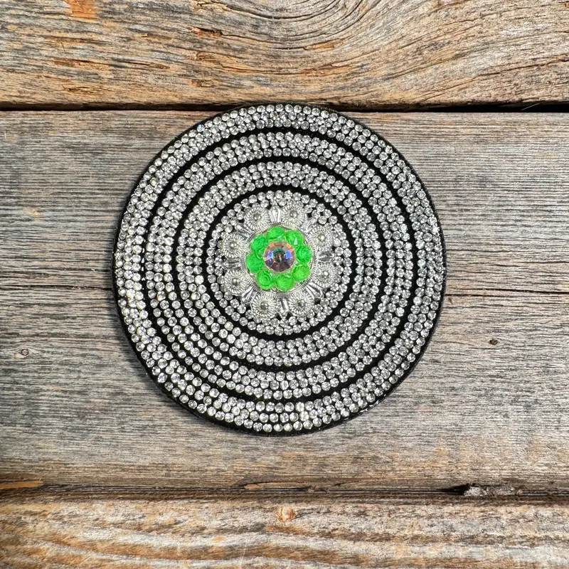 Black Clear Circle Rhinestone Rosette - Assorted Conchos 2