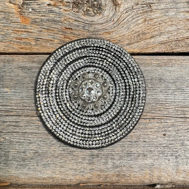 Black Clear Circle Rhinestone Rosette - Assorted Conchos 3