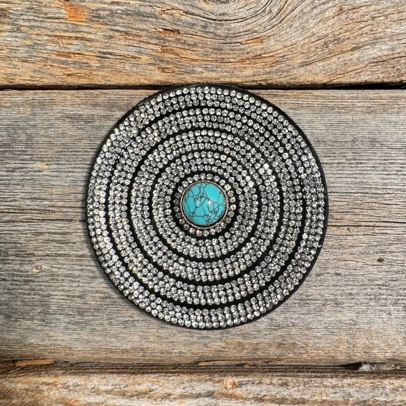 Black Clear Circle Rhinestone Rosette - Assorted Conchos 4