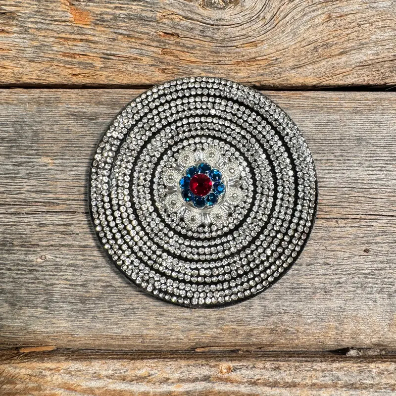 Black Clear Circle Rhinestone Rosette - Assorted Conchos 5