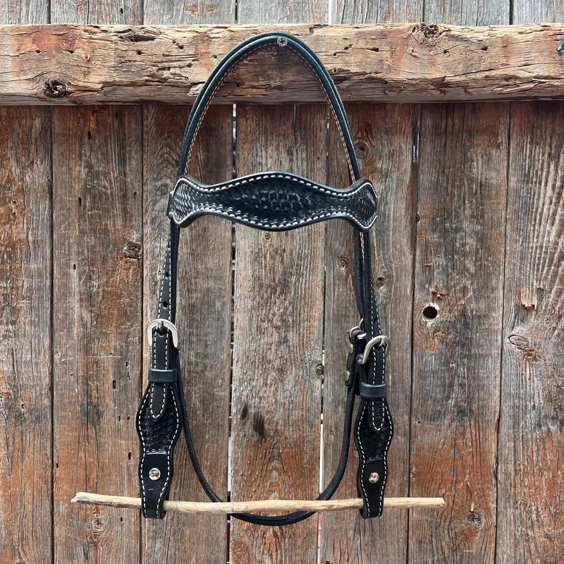 Black Cob - Gag Browband Headstall / Bridle- Short Cheeks 1