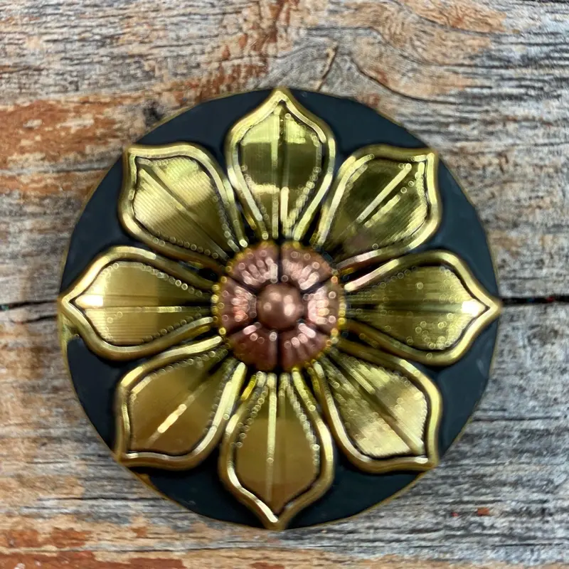 Black & Gold Sunflower Concho 1.5" W125l 1
