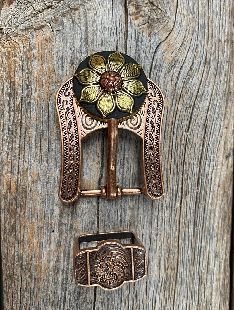 Black & Gold Sunflower Concho Buckle Adapter W125coba 1