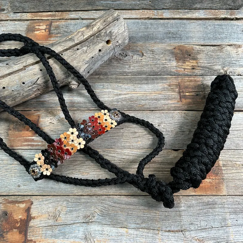 Black Mule Tape Halter - Multi Floral And Champagne #Mt230 1