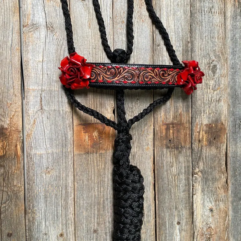 Black Mule Tape Halter - Red Rose #Mt200 1