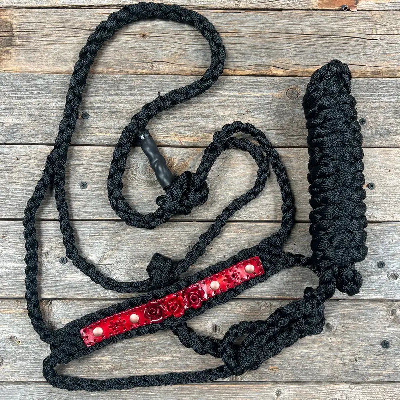 Black Mule Tape Rose Halter 2