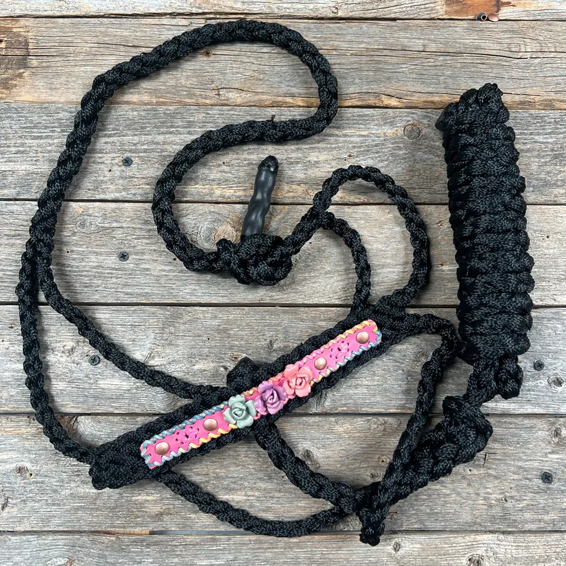 Black Mule Tape Rose Halter 3