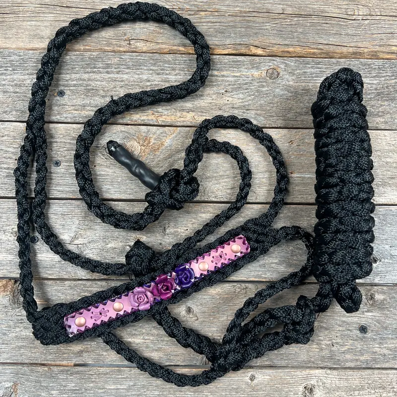 Black Mule Tape Rose Halter 4
