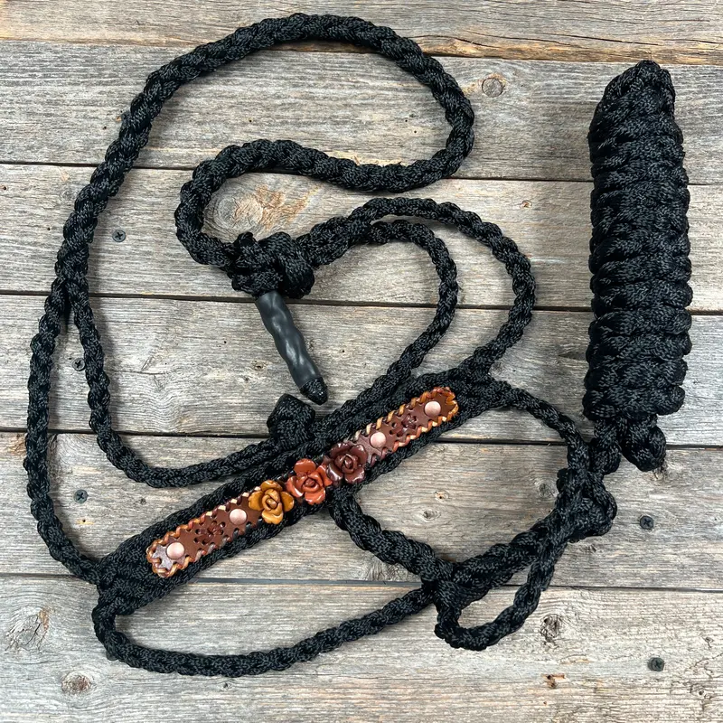 Black Mule Tape Rose Halter 5