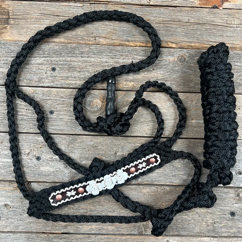 Black Mule Tape Rose Halter 6