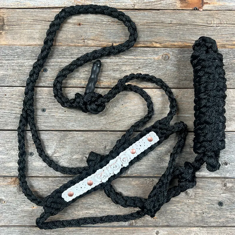 Black Mule Tape Rose Halter 7