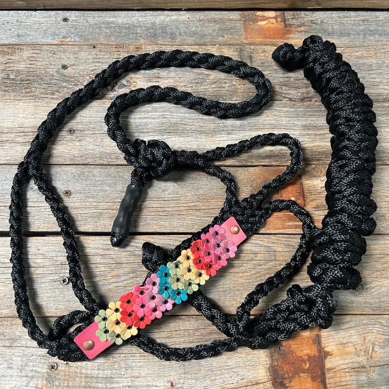 Black Mule Tape Triple Flower Halter 2