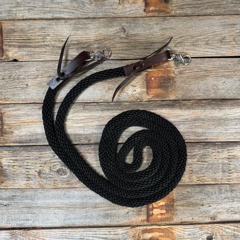 Black Nylon Barrel Racing Reins #Nr101 1