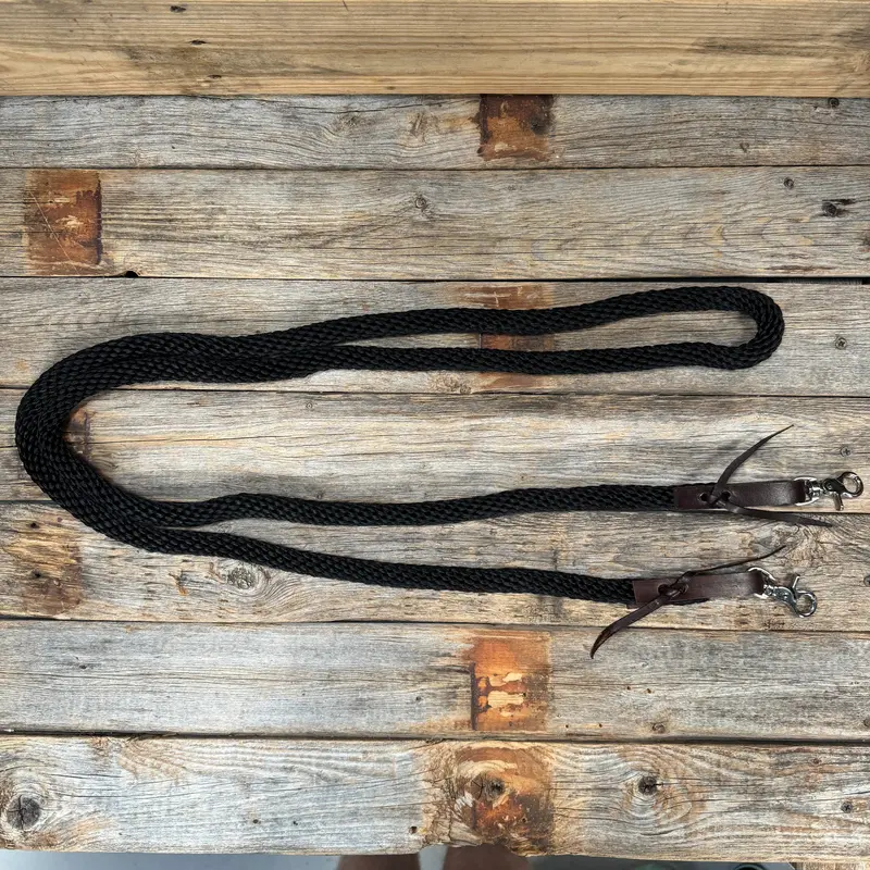 Black Nylon Barrel Racing Reins #Nr101 2
